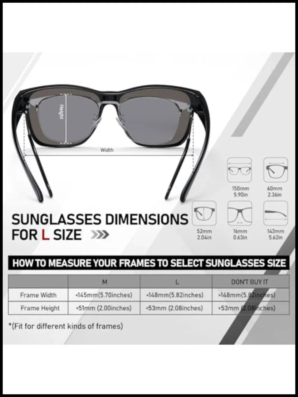 Fit Over Polarized Sunglasses Oversized Square UV400 Driving Shades